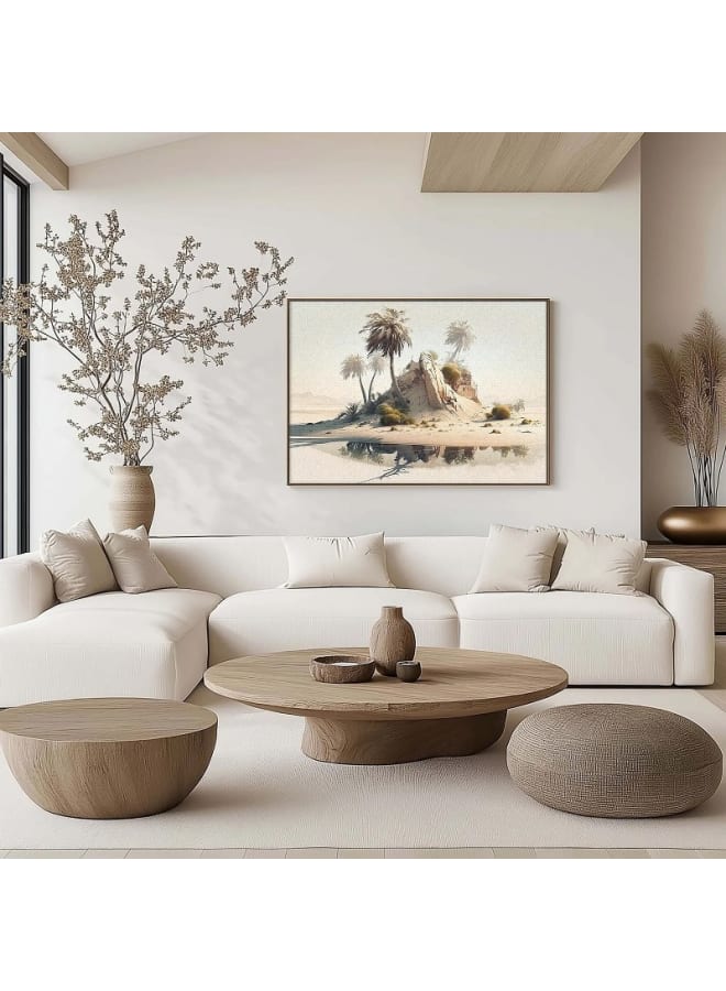 Home Gallery Desert scene with palm trees desert island framed wall art 120x80 - Image 2