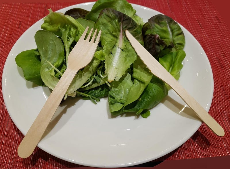 Gmark Disposable Wooden Cutlery 100pcs Set by Gmark  Biodegradable Utensils  40 Forks 40 Spoons and 20 Knives  Parties Events BBQ Weddings Picnics GM1046A - Image 5