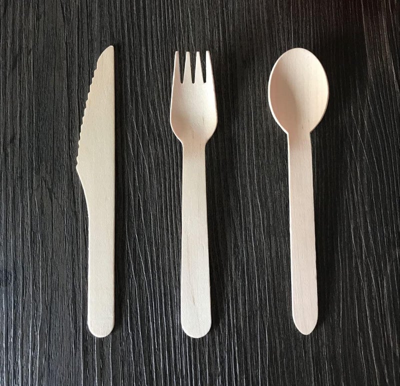 Gmark Disposable Wooden Cutlery 100pcs Set by Gmark  Biodegradable Utensils  40 Forks 40 Spoons and 20 Knives  Parties Events BBQ Weddings Picnics GM1046A - Image 3