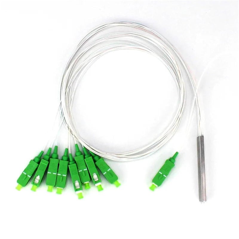 مقسم ألياف بصرية SC 1X8 FBT FTTH، قطر 0.9 مم، نوع واحد من الألياف (Single Mode)، مقسم ألياف بصرية صغير مصنوع من أنبوب فولاذي (1 قطعة). - Image 1