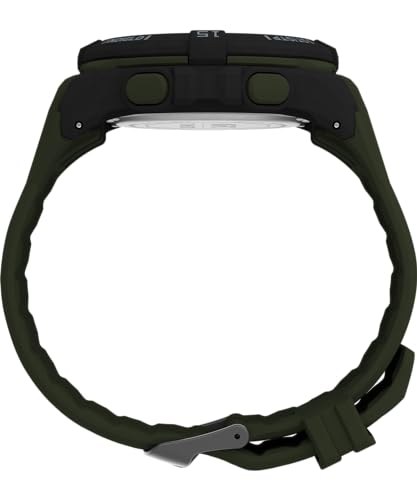 TIMEX ساعة تيمكس للرجال UFC راش 52 مم - حزام أخضر بقرص رقمي وحالة سوداء - Image 2