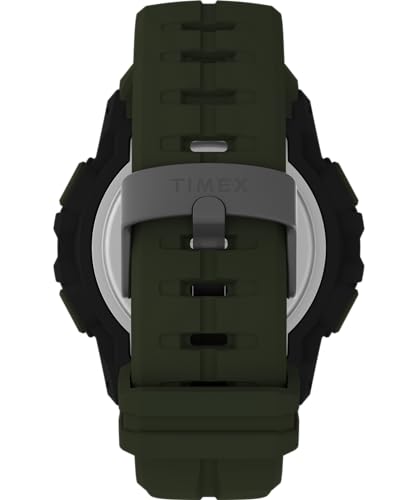 TIMEX ساعة تيمكس للرجال UFC راش 52 مم - حزام أخضر بقرص رقمي وحالة سوداء - Image 3