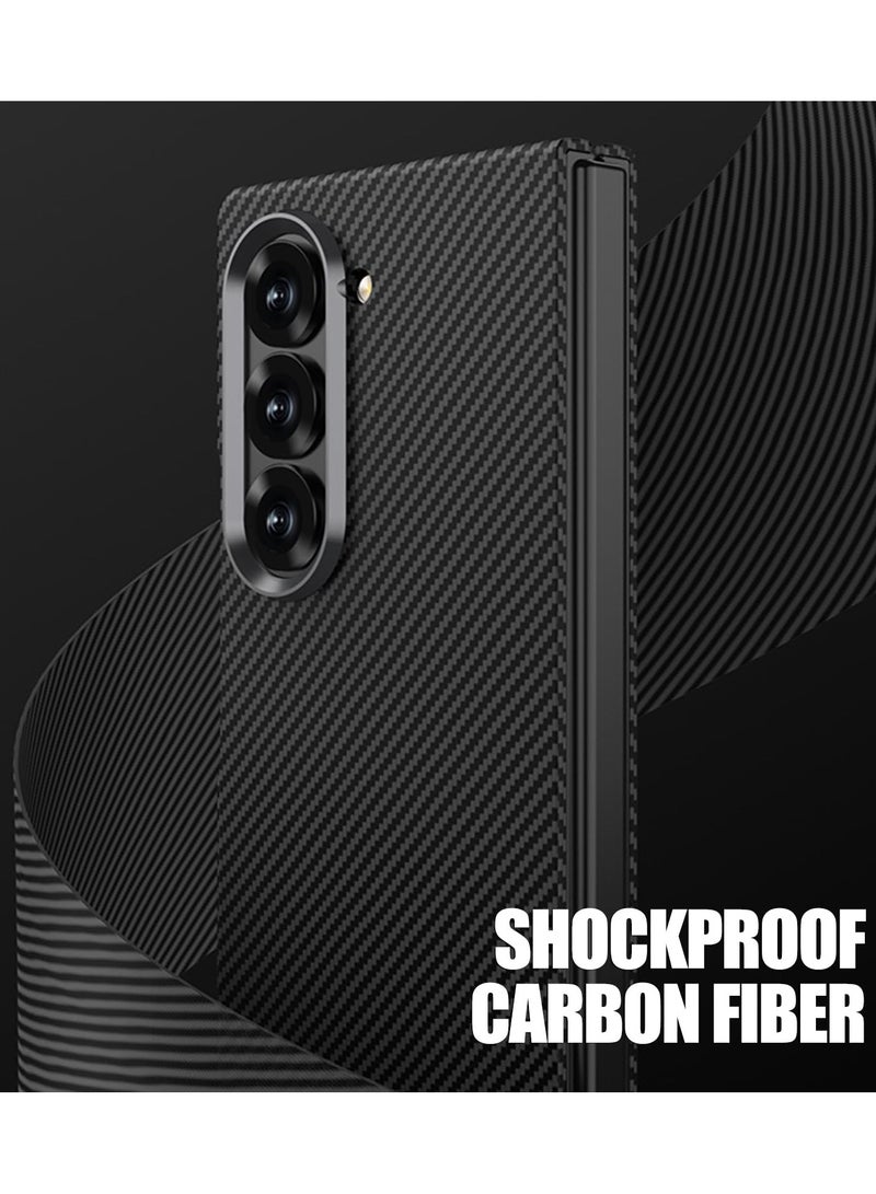 عام غطاء سامسونج جالكسي زد فولد 6 - واقي شاشة من ألياف الكربون الفاخرة، تصميم أنيق مقاوم للخدوش - Image 2