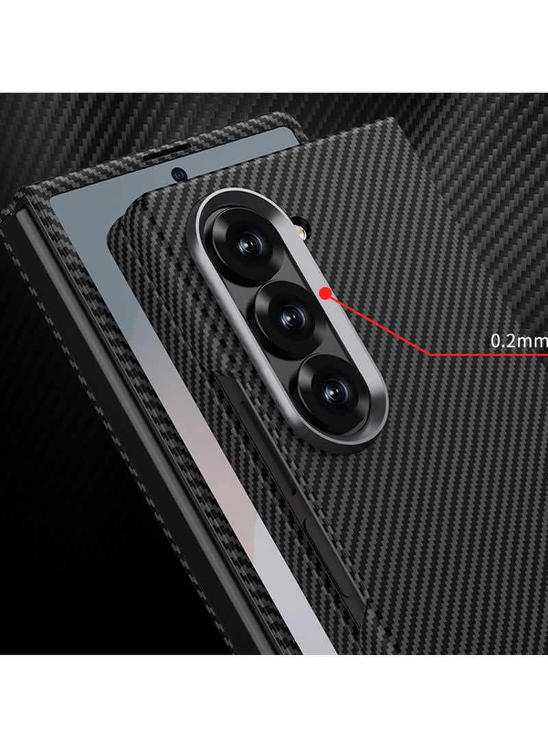 عام غطاء سامسونج جالكسي زد فولد 6 - واقي شاشة من ألياف الكربون الفاخرة، تصميم أنيق مقاوم للخدوش - Image 4