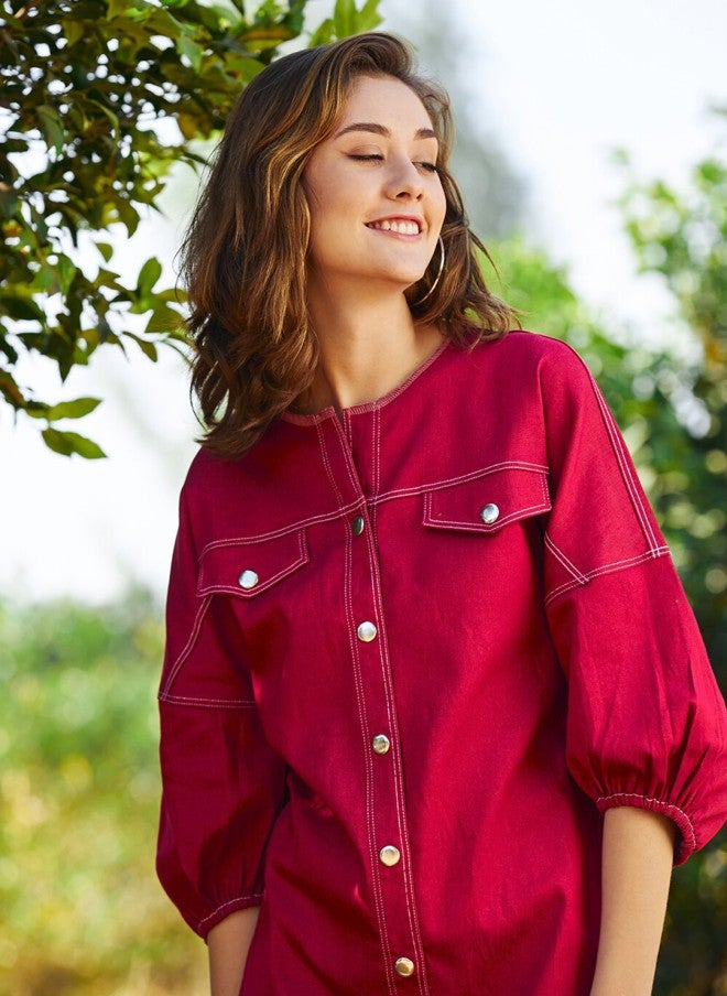 Athena فستان شيفون جينز قطن للنساء - Image 2