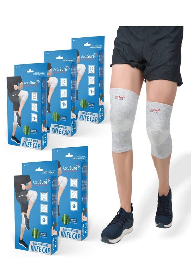 AccuSure كم ضاغط للركبة من خيوط AccuSure Boombo - أفضل دعم لالتهاب المفاصل، وتمزق الرباط الصليبي الأمامي، والرياضات، والجري، وكرة السلة، وتمزق الغضروف الهلالي، وتخفيف آلام المفاصل، والتعافي من الإصابات للرجال والنساء. عبوة من 5 أزواج. - Image 1
