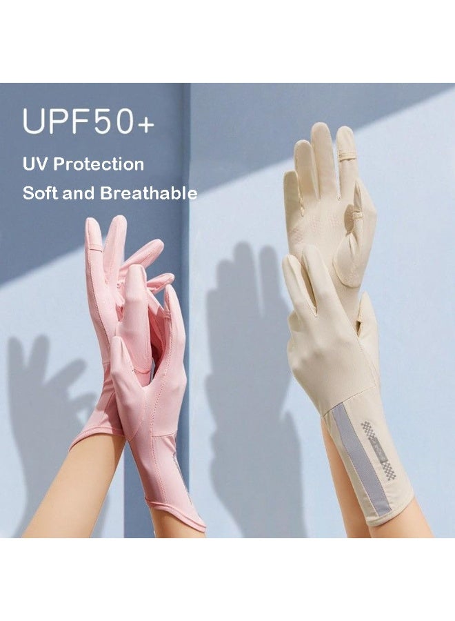 Chabeia UV Protection Gloves for Women ,Driving Cycling Gloves , Non-Slip Sun Protection Summer Uv Protection Long Gloves（Light gray） - Image 3