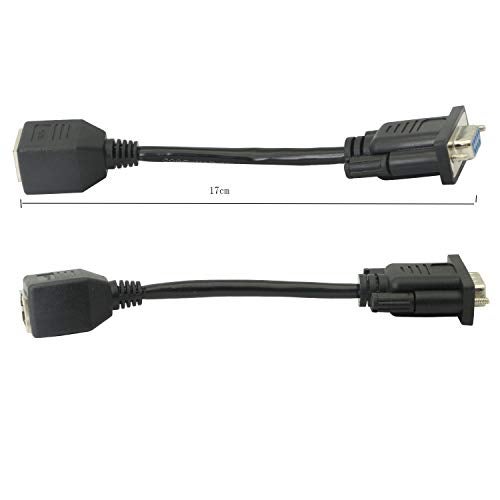 XMSJSIY DB9 RS232 to RJ45 Extender, DB9 9-Pin Serial Port Female&Male to RJ45 CAT5 CAT6 Ethernet LAN Extend Adapter Cable-2pcs (2-Cable) - Image 3