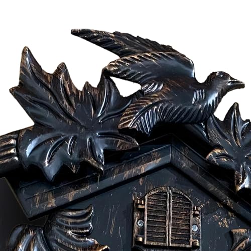 WALPLUS Chiming Classic Black Cuckoo Wall Clock Hanging Bird Clock Home Decor Christmas Clock Gifts - Image 4