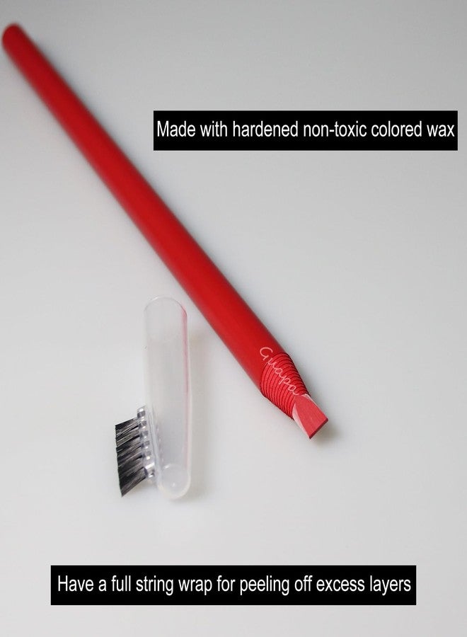 Guapa 2pcs Permanent Makeup Red Pencil Eyebrow and Lip Mapping with Brush Hard Core Peel Off Lip Tattoo Design Pencil (2pcs) - Image 2
