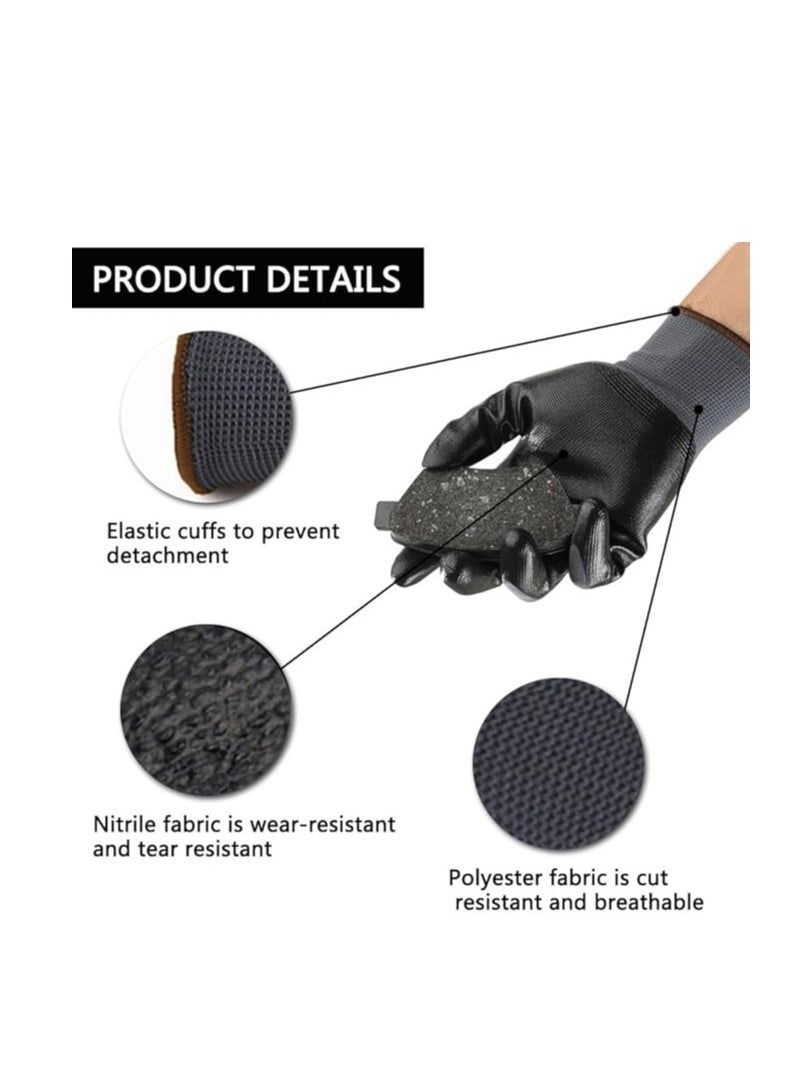 Oasisgalore 3 Pairs Safety Work Gloves Oven Gloves Industrial Hand Gloves with Grip  - Image 3