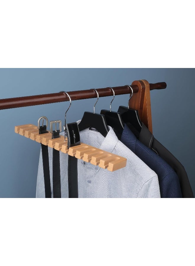 HOUSE DAY منظم أحزمة خشبي من HOUSE DAY - عبوة من 2 حامل أحزمة لمنظم الأحزمة وحامل الأحزمة لتخزين الأحزمة والربطات للرجال أو النساء، حامل أحزمة، تخزين أحزمة، حامل ربطات، شماعة ربطات (طبيعي) - Image 4