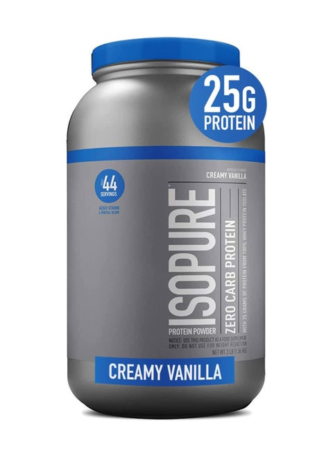 Whey Isolate Protein Powder with Vitamin C & Zinc for Immune Support, 25g Protein, Low Carb & Keto Friendly - Creamy Vanilla, 1.36 Kgs (3 lbs)