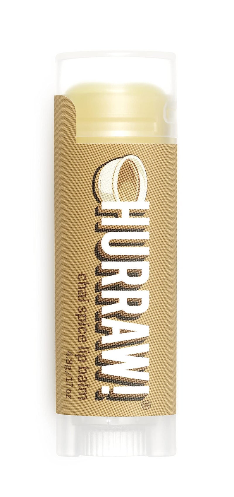 Hurraw Chai Spice Lip Balm Organic Certified Vegan Cruelty and Gluten Free NonGMO 100 Natural Ingredients Bee Shea Soy and Palm Free Made in USA