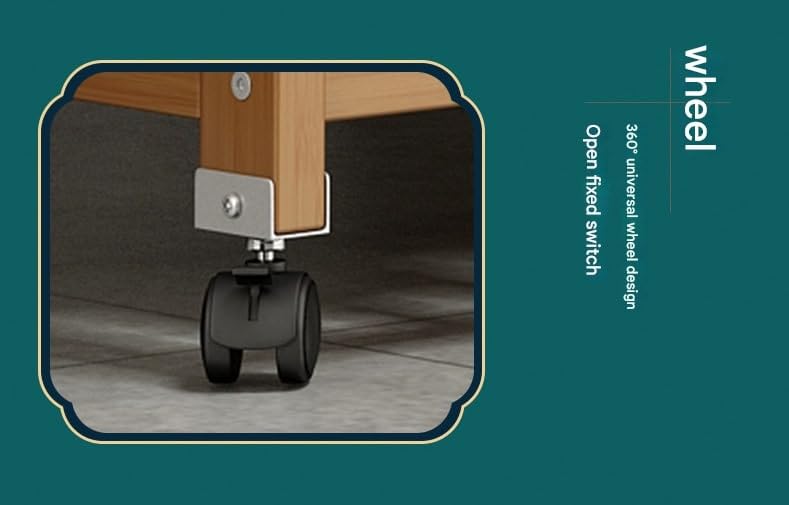 Mugath Bamboo Storage Cart 3Tier Bamboo Serving Trolly Kitchen Cart with Shelf Height and Wheels for Bar Pantry Bathroom Laundry Room Living Room Utility Cart MultiLayer Storage Shelf - Image 3