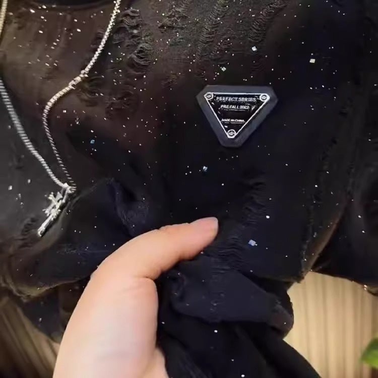 Short-Sleeved Men'S Baby'S Breath Accessible Luxury Round Neck Top Trendyy Versatile Ripped T-Shirt Men'S Half-Sleeved T-Shirt - Image 5