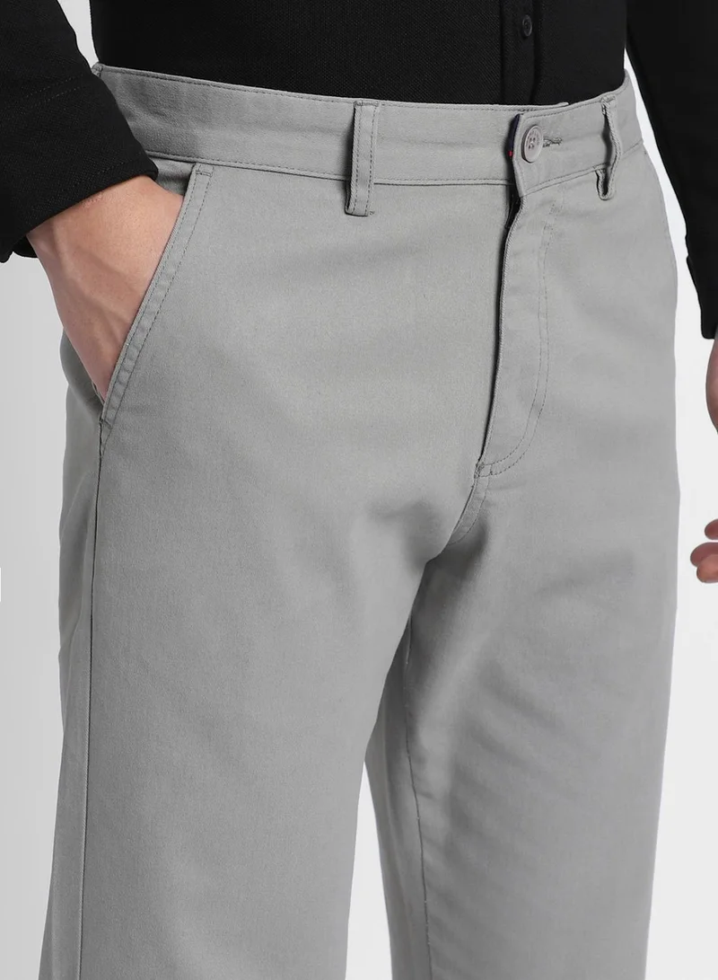 Dennis Lingo Regular Fit Mid Grey Chinos Pants For Men