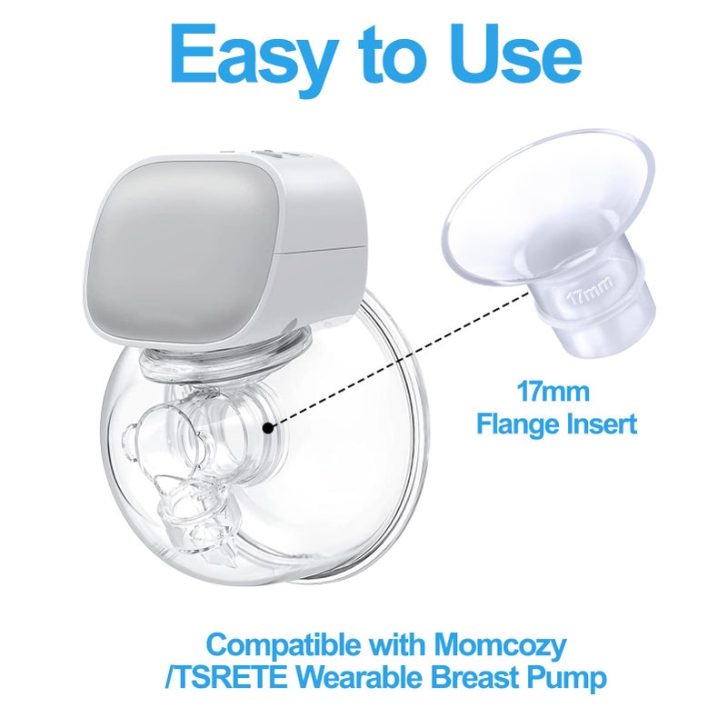 Juome 6Pcs Flange Inserts 17mm Compatible with Momcozy Wearable Breast Pump S12 Pro/S9 Pro/S12/S9, for TSRETE/Spectra/Medela 24mm Shields/Flanges, Reduce 24mm Tunnel Down to 17mm - Image 2