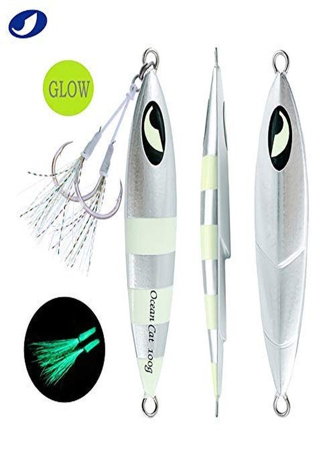 OCEAN CAT 5 PCS Slow Fall Pitch Lead Metal Flat Fishing Jigs Lures Sinking Vertical Jigging Bait with Butterfly Hook for Saltwater Fishing (Each Color 1 pc (5pcs), 150g) - Image 3