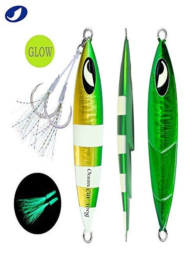 OCEAN CAT 5 PCS Slow Fall Pitch Lead Metal Flat Fishing Jigs Lures Sinking Vertical Jigging Bait with Butterfly Hook for Saltwater Fishing (Each Color 1 pc (5pcs), 150g) - Image 5