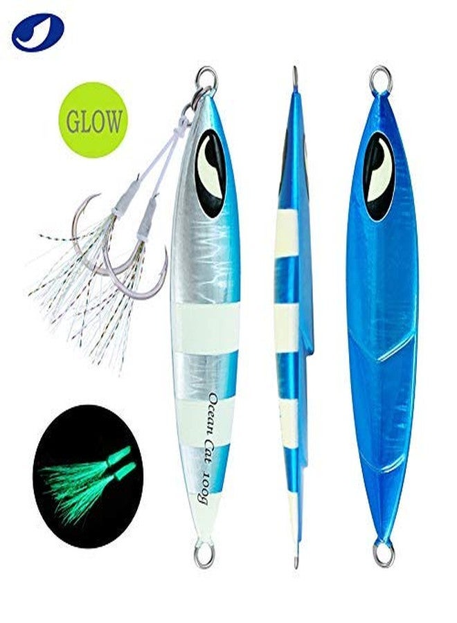 OCEAN CAT 5 PCS Slow Fall Pitch Lead Metal Flat Fishing Jigs Lures Sinking Vertical Jigging Bait with Butterfly Hook for Saltwater Fishing (Each Color 1 pc (5pcs), 150g) - Image 4