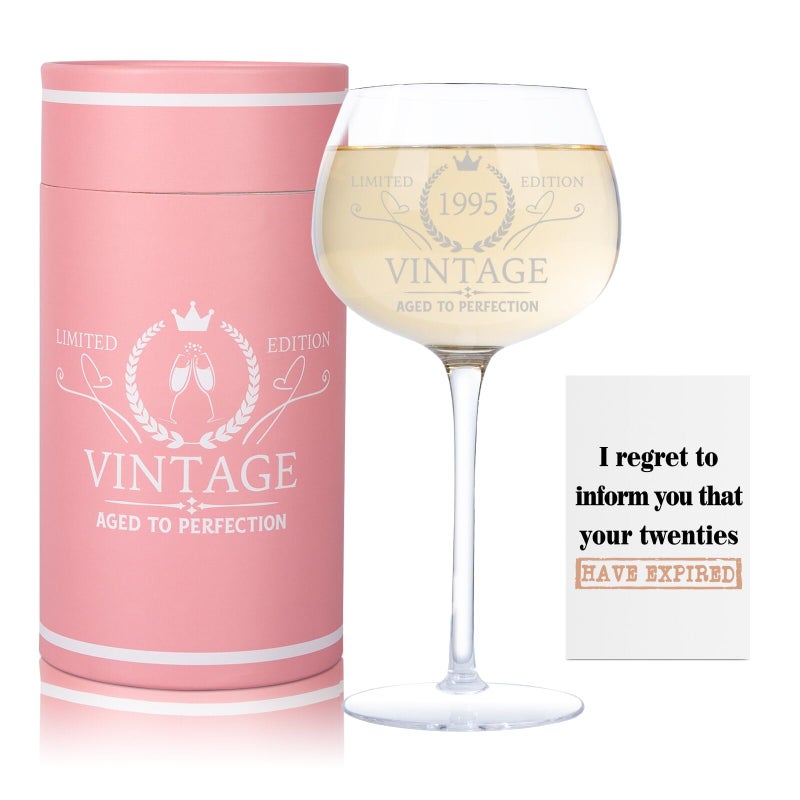30th Birthday Gifts for Her Women Best Gifts for 30 Year Old Woman Vintage 1995 Engraved 30th Wine Glass Unique 30 Year Old Birthday Decorations for Women Turning 30 Presents