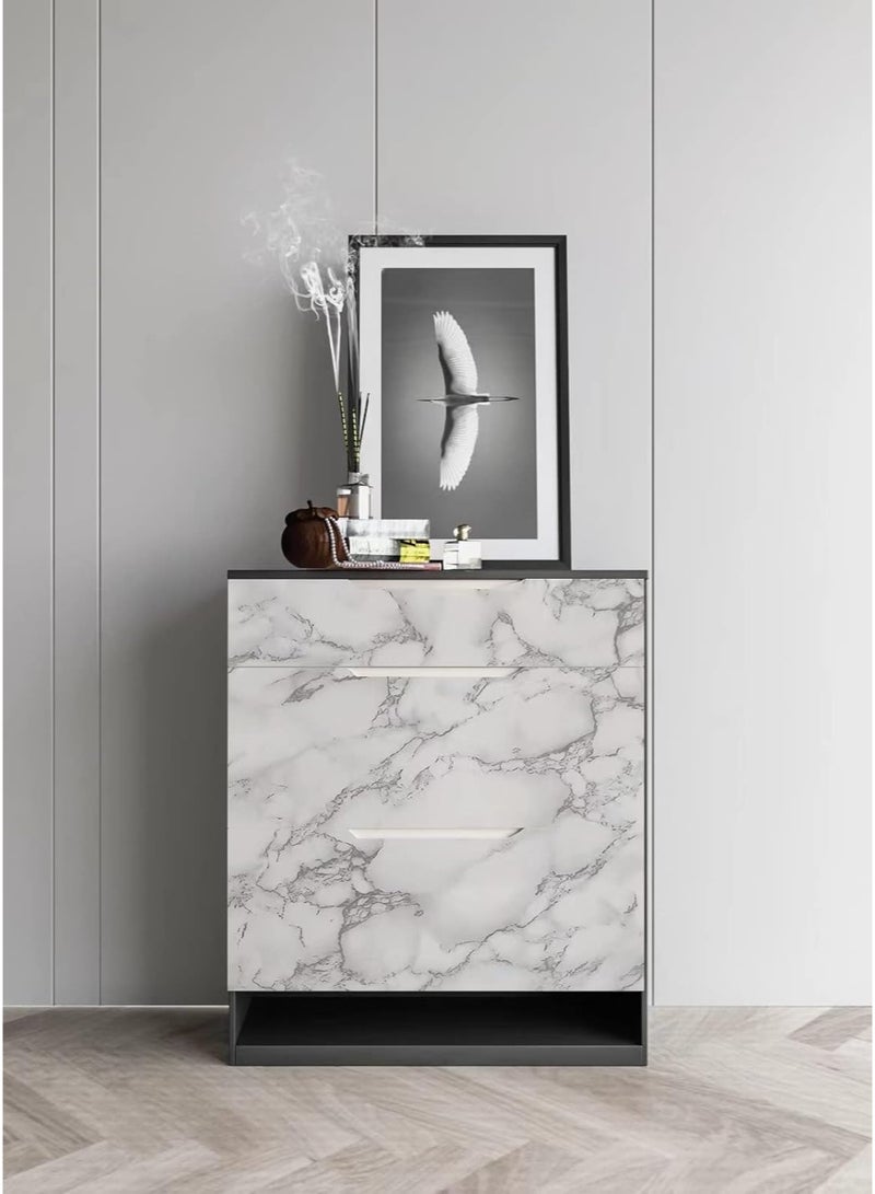 Thermal adhesive marble sticker roll - waterproof, adheres to walls, wood, ceramics and glass - 5 meters long x 60cm wide (white) - Image 3