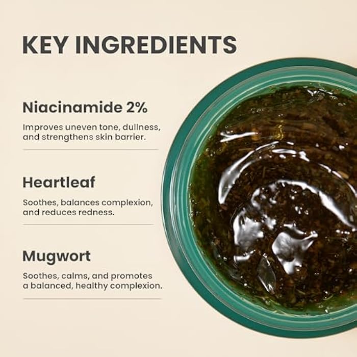 AXIS-Y New Skin Resolution Gel Mask Mugwort with 2% Niacinamide - Spot Treatment for Face, Barrier Repair & Brightening - Vegan Korean Skin Care Face Mask - 3.38 fl. oz. - Image 3