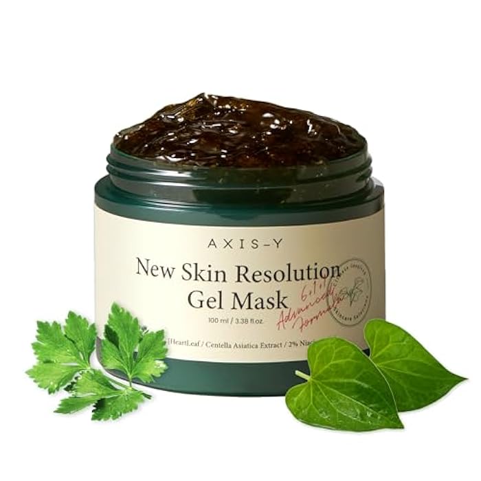 AXIS-Y New Skin Resolution Gel Mask Mugwort with 2% Niacinamide - Spot Treatment for Face, Barrier Repair & Brightening - Vegan Korean Skin Care Face Mask - 3.38 fl. oz. - Image 1