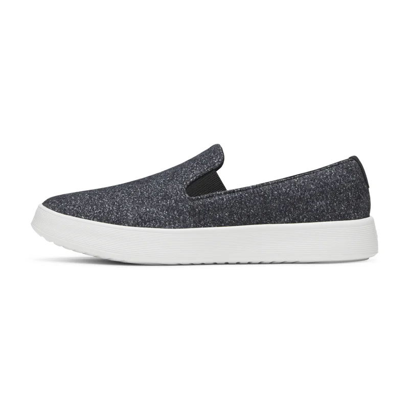 اول بيردز Women's Wool Cruiser Slip On - Dark Grey (Light Grey Sole)
