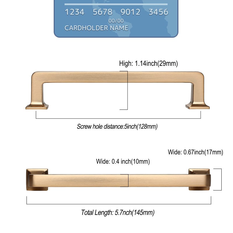 9BUILD 6 Pack 5 Inch Cabinet Handles - Champagne Bronze Cabinet Pulls for Kitchen & Dresser Drawers - Image 3