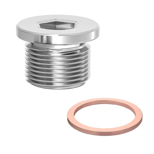 Sunxeke M18 x 15 Sensor Plug Standard with Inner Hex Head304 Stainless Steel Universal Fit with Red Copper ORing for MotorbikeTrucks and Motorcycles - Image 1