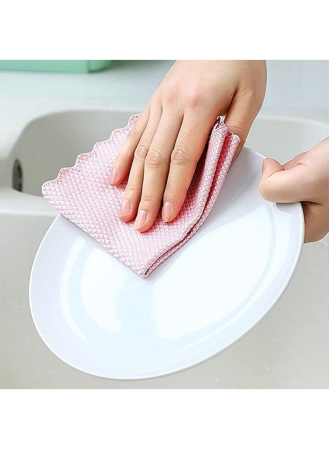 P-Plus International Kitchen Cleaning Cloths Pack Of 5 | Streak-Free Cloths Reusable | Lint-Free Absorbent Towels | Washable Microfiber Cleaning Cloth For Glasses, Random Color - Image 4