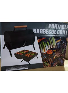 Generic Round Top Lightweight Portable Barbeque Grill with 3 - Piece Tool Set/Outdoor BBQ Portable Barrel Barbecue Steel Table Top Outdoor Garden Camping Picnic Grill  - Image 4