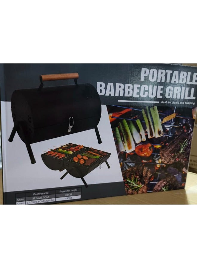 Generic Portable Round Top Lightweight Barbecue Grill with 3-Piece Tool Set | Outdoor Steel BBQ for Garden, Camping & Picnic | Durable Tabletop Grill UAE  - Image 4