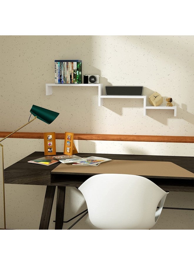 SRIWATANA SRIWATANA Floating Shelves Wall Mounted, Solid Wood Wall Shelves, White - Image 3