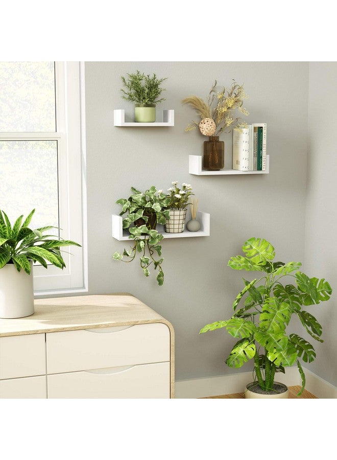 SRIWATANA SRIWATANA Floating Shelves Wall Mounted, Solid Wood Wall Shelves, White - Image 2