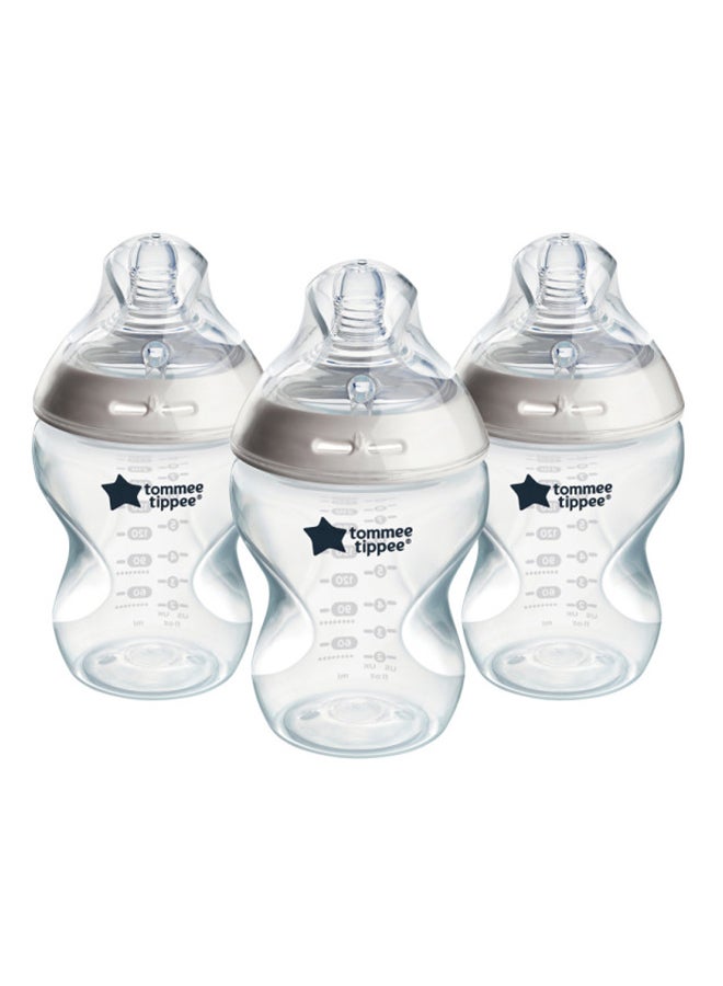 tommee tippee Pack Of 3 Baby Feeding Bottle 260 ML, 0 Months + - Image 1