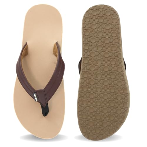 SHAPECRUNCH Arch Support Slippers for Men - Ortho Slippers with MCR Sole to Reduce Pressure on Feet, Joints, and Back (Beige-Brown, UK Footwear Size System, Adult, Men, Numeric, Medium, 10) - Image 4