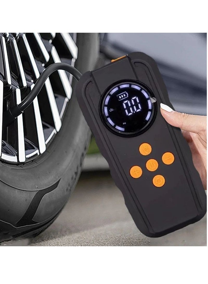 Inflatable Car Pump Jump Starter LED Full Screen Display Jump Starter Power Supply Lightweight Fast Inflatable Jump Starter Battery for Cars Motorcycles Bicycles and E Bikes - Image 1