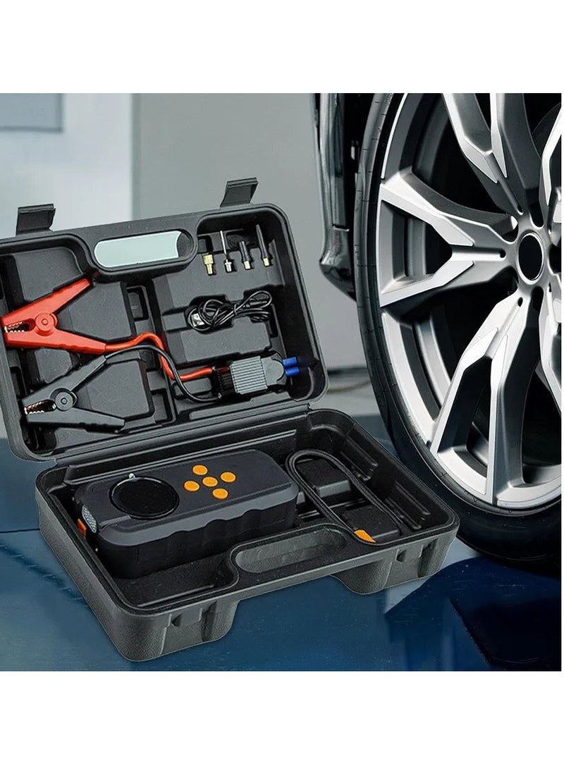 Inflatable Car Pump Jump Starter LED Full Screen Display Jump Starter Power Supply Lightweight Fast Inflatable Jump Starter Battery for Cars Motorcycles Bicycles and E Bikes - Image 3