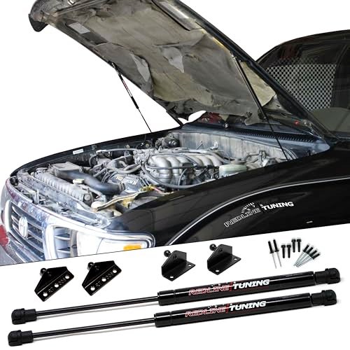 Redline Tuning 21-27009-02 Hood QuickLIFT Plus System Compatible with Toyota Tacoma 1995-2004 (All Black Components) - Image 1