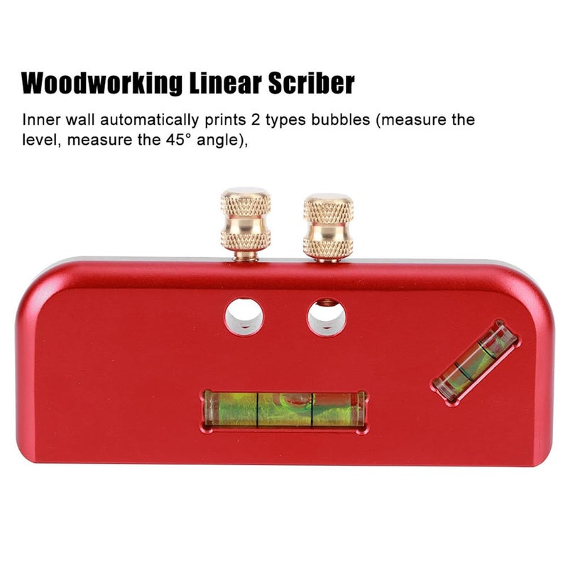 LiebeWH Adjustable Wood Marking Gauge Double Head Scriber Ruler Mortise Scribe Tool Aluminum Alloy with Antislip Teeth Clear Angle Bubble 145mm Scale for Woodworking Carpenter DIY - Image 4