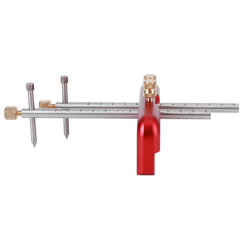 LiebeWH Adjustable Wood Marking Gauge Double Head Scriber Ruler Mortise Scribe Tool Aluminum Alloy with Antislip Teeth Clear Angle Bubble 145mm Scale for Woodworking Carpenter DIY - Image 3