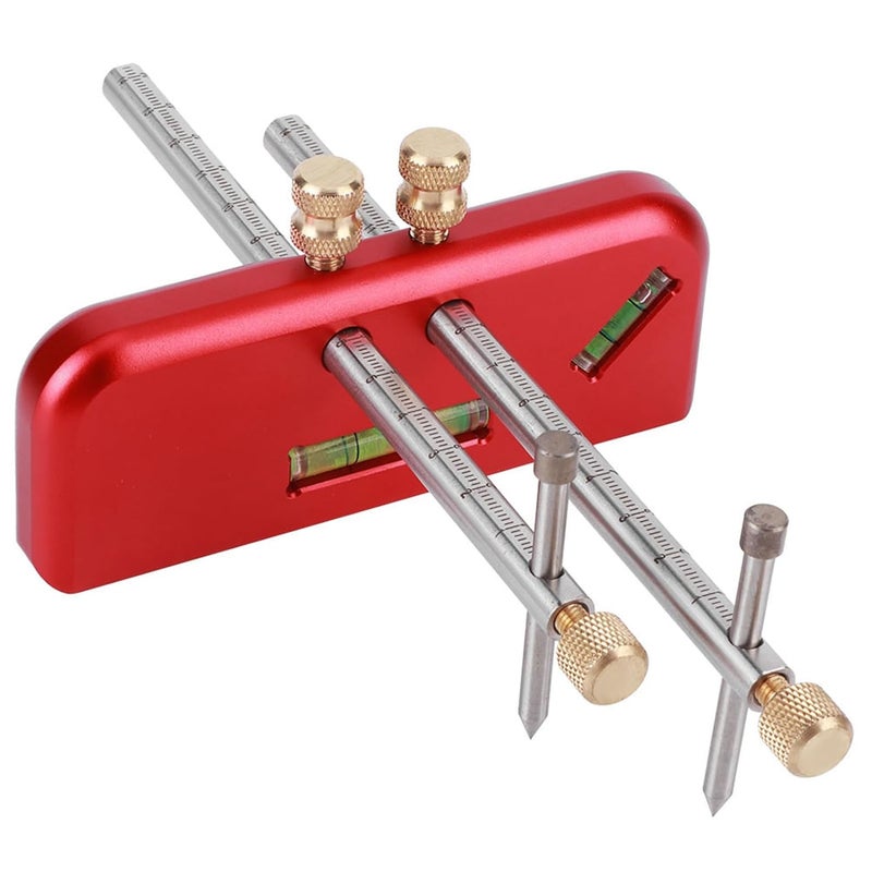 LiebeWH Adjustable Wood Marking Gauge Double Head Scriber Ruler Mortise Scribe Tool Aluminum Alloy with Antislip Teeth Clear Angle Bubble 145mm Scale for Woodworking Carpenter DIY - Image 2