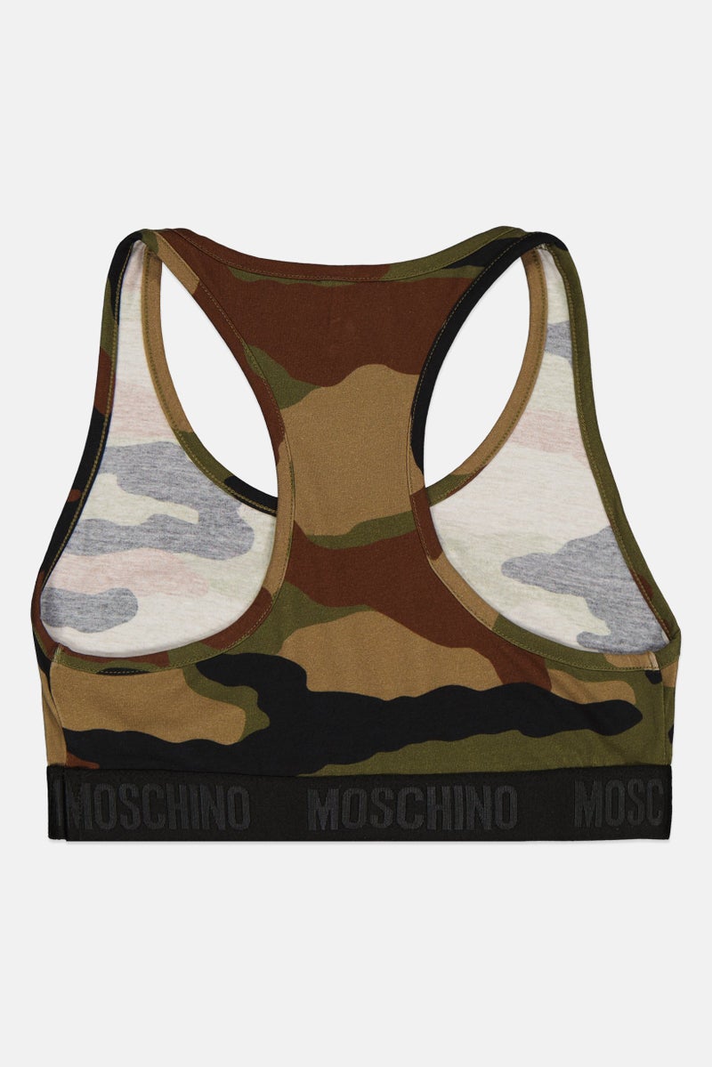 MOSCHINO Women Camouflage Non Padded Bralette, Multicolor  - Image 2