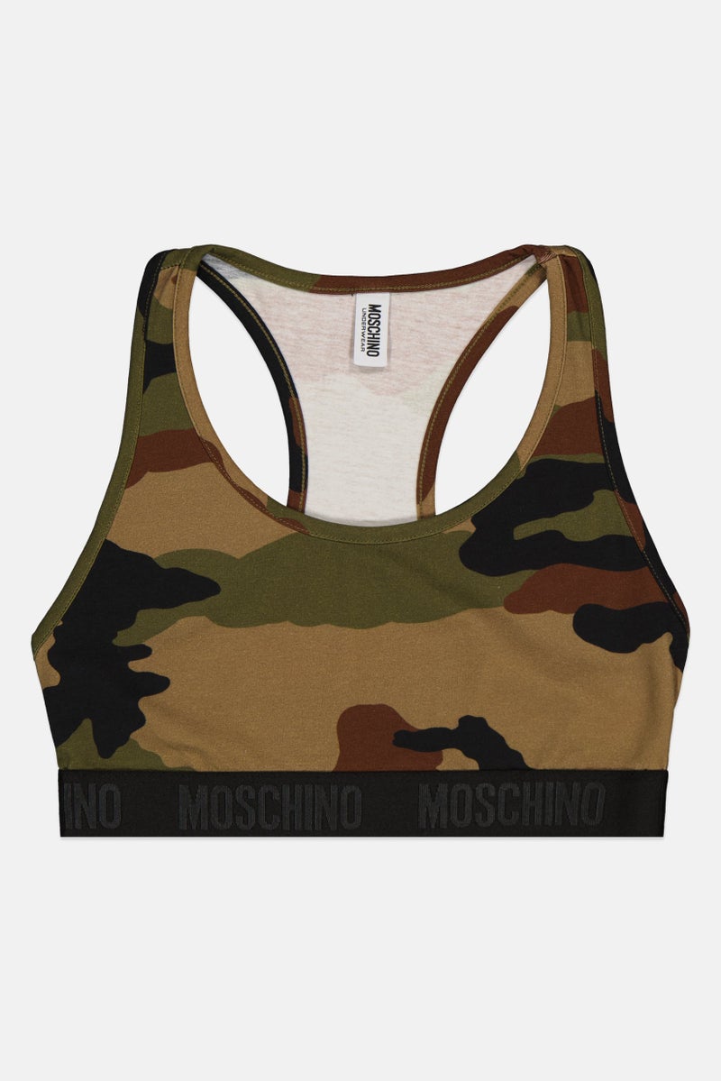 MOSCHINO Women Camouflage Non Padded Bralette, Multicolor  - Image 1