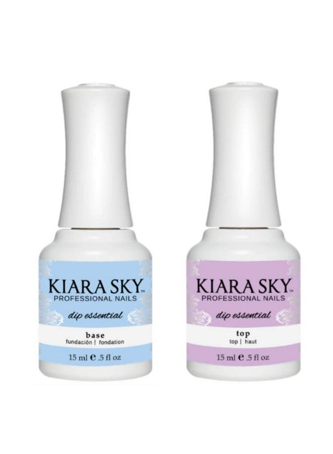 KIARA SKY Professional Nail Oil | Dip Manicure Nail Liquid Essentials | Long Lasting Nail Cleaner Tool | Beauty Essentials Nail Design Tools Oil | Nail Repair Treatment Oil 0.5 fl oz, (Top & Base Duo) - Image 1