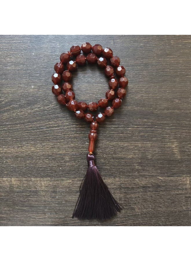 NIBEMINENT 33 Muslim Prayer Beads Brown/12mm