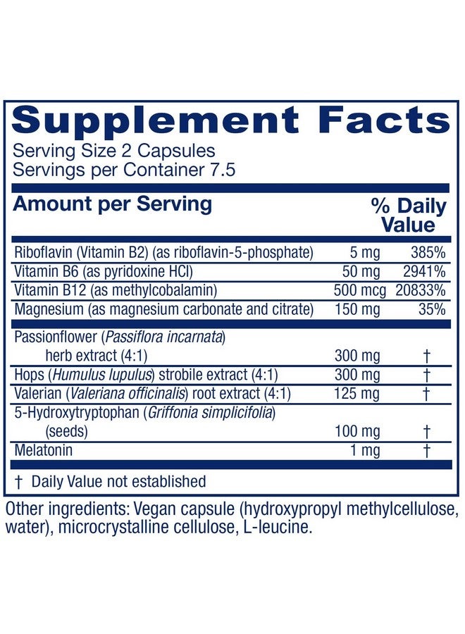 Vitanica Vitanica SleepBlend - Sleep & Relaxation Support for Women - Herbal Supplements with Melatonin, Valerian Root, Vitamin B2 & B12 & Magnesium - Pro Logo - 15 Vegan Caps  - Image 2